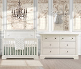 Natart Ithaca 2 Piece Nursery Set in White-Crib and Double Dresser