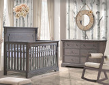 Natart Ithaca 2 Piece Nursery Set in Grigio-Crib and Double Dresser