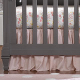 Liz and Roo Petal Pink Linen Blend Crib Skirt Gathered 16" Drop