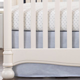 Liz and Roo Light Blue Linen Crib Skirt 16" Drop