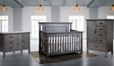 Pali Como 3 Piece Nursery Set - Flat Top Crib in Distressed Granite