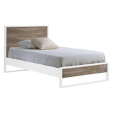 NEST Vibe Collection Twin Bed 39" In White and Brown Bark