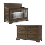 Westwood Olivia 2 Piece Nursery Set - Crib and 6 Drawer Dresser in Rosewood