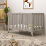 Dadada Boston Collection Baby Crib in Gray