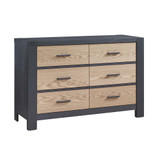 Natart Rustico Moderno Double Dresser in Graphite and Natural Oak