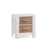 Natart Rustico Moderno Nightstand in White and Natural Oak