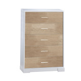 NEST Vibe 5 Drawer Dresser in White/Natural Oak