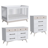 Westwood Rowan 3 Piece Nursery Set in Ash Linen - Cottage Crib, 4 dr, and 6 dr