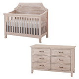 Stella Baby Remi 2 Piece Nursery Set in Sugar Coat - Convertible Clipped Crib & 6 Drawer Dresser