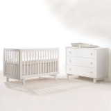 Tulip Bjorn Crib and Dresser in White/White