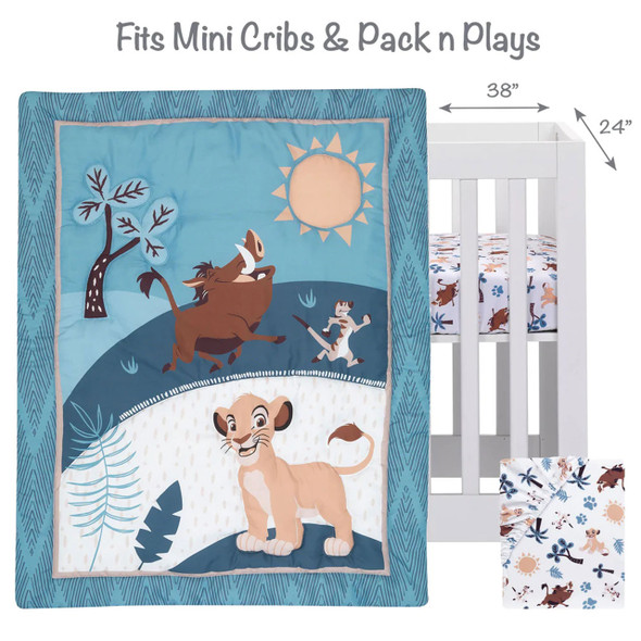 Lambs & Ivy Lion King Adventure 3-Piece Mini Crib Bedding Set