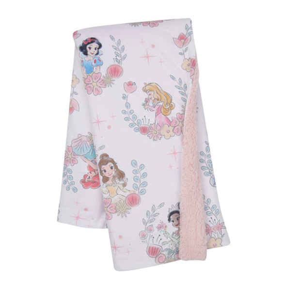 Lambs & Ivy Princesses Minky/Sherpa Blanket