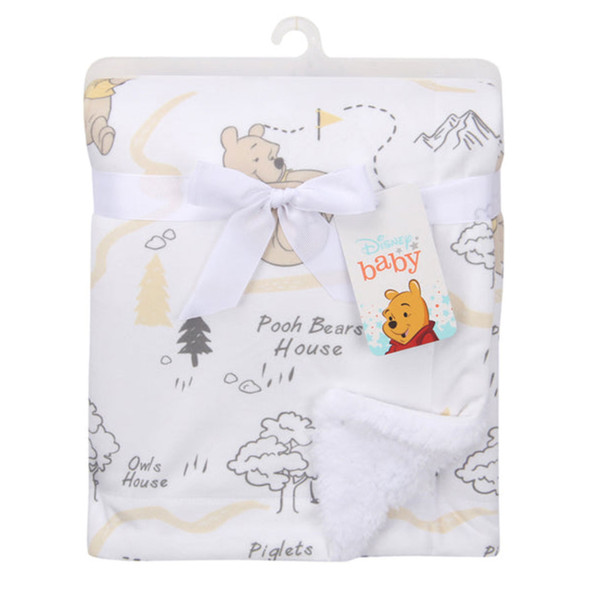 Lambs & Ivy Pooh Minky/Sherpa Blanket