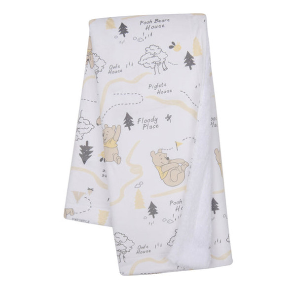 Lambs & Ivy Pooh Minky/Sherpa Blanket