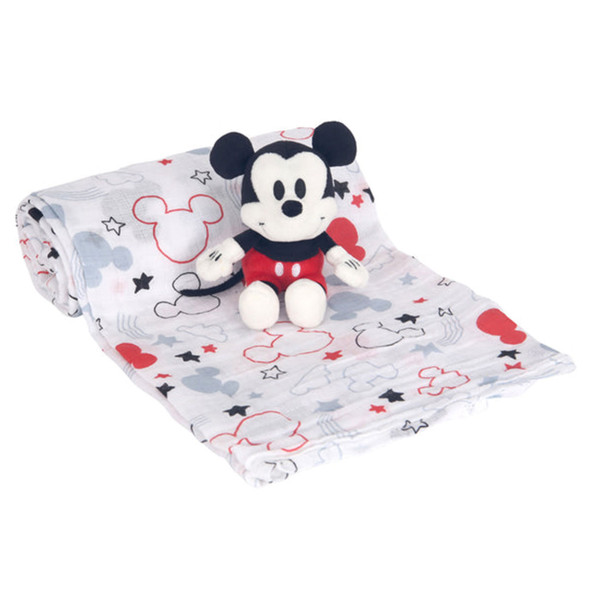 Lambs & Ivy Mickey Mouse Swaddle Blanket & Mini Plush