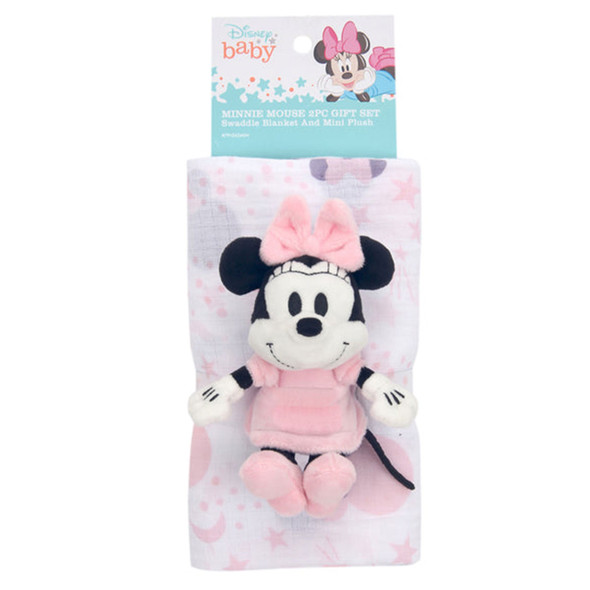 Lambs & Ivy Minnie Mouse Swaddle Blanket & Mini Plush