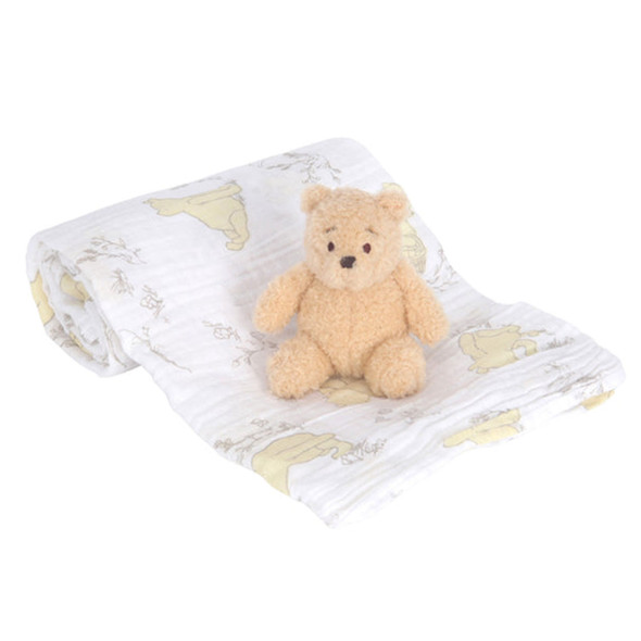 Lambs & Ivy Winnie the Pooh Swaddle Blanket & Mini Plush