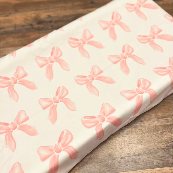 Liz and Roo Petal Pink Bows Crib Sheet - Bamboo Viscose