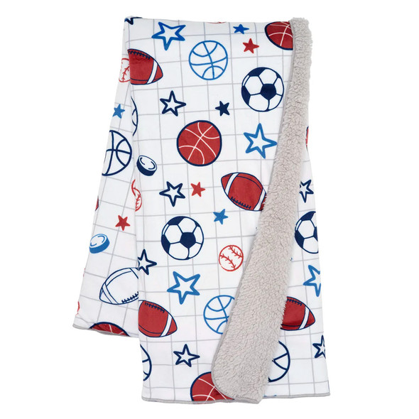 Lambs & Ivy Baby Sports Sherpa Blanket