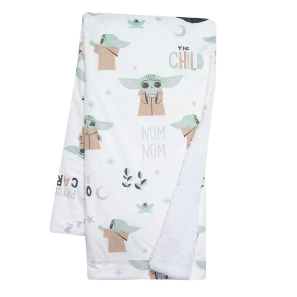 Lambs & Ivy The Child Baby Yoda The Child Minky/Sherpa Blanket