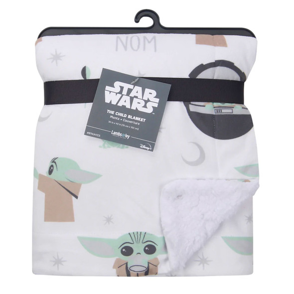 Lambs & Ivy The Child Baby Yoda The Child Minky/Sherpa Blanket