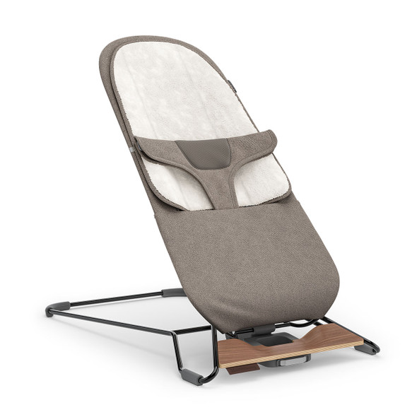 UPPAbaby Mira 2-1 Bouncer in Wells - Dark Taupe Melange | Black Frame | Walnut Wood