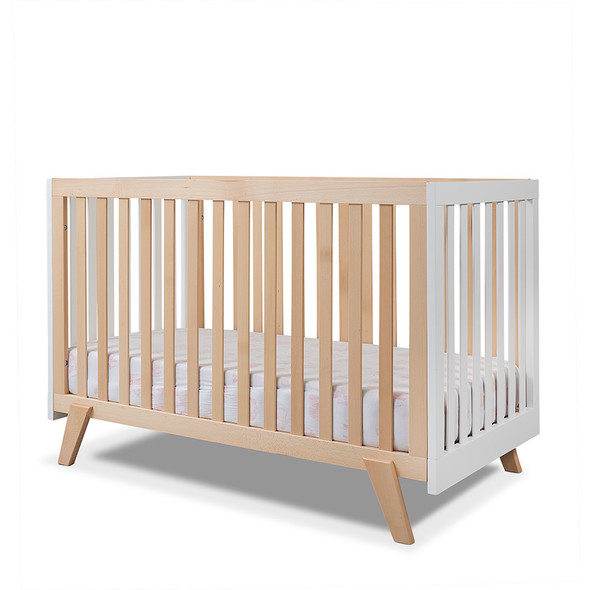 Sorelle Luce Crib in Natural wood and White