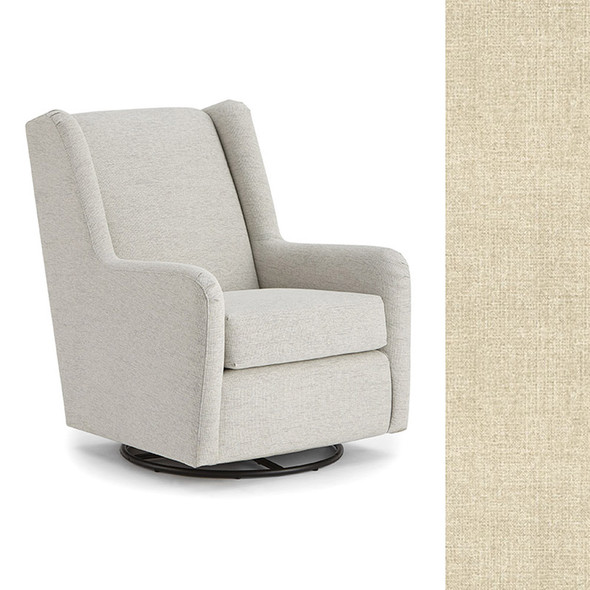 Best Chairs Brianna Swivel Glider in Eggshell