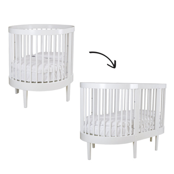 Pali Roma Crib Extension White - Comes with Mattress and Sheet