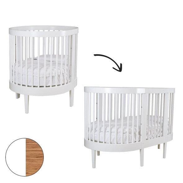 Pali Roma Crib Extension White/Biscotti - Comes with Mattress and Sheet