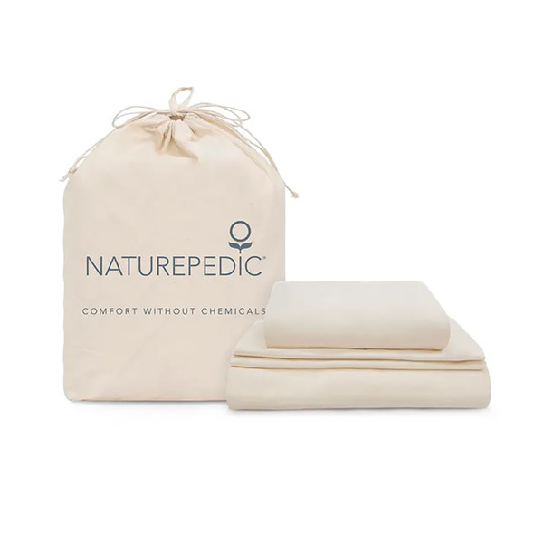 Naturepedic TwinXL Sheet Set 400TC 15" Depth - Natural