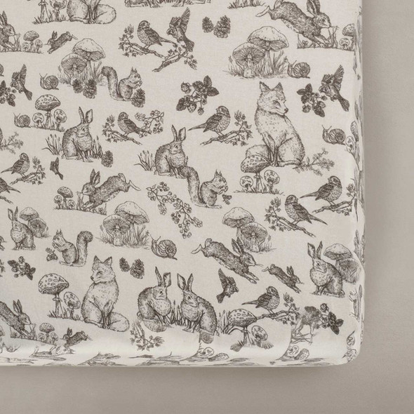 Oilo Fable Crib Sheet- Woodland Organic Jersey