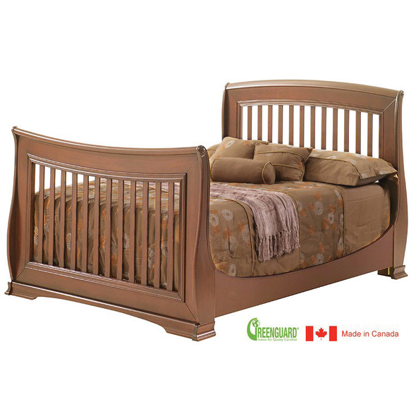 Natart Bella Collection Double Bed Conversion Rails for Bella Crib in Walnut