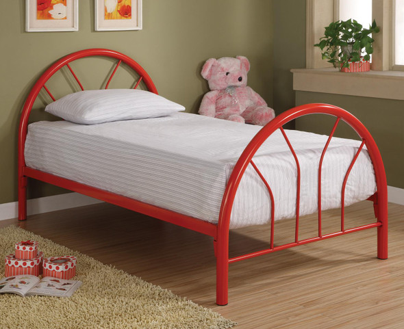 Coaster Contemporary Twin Bed in Red
