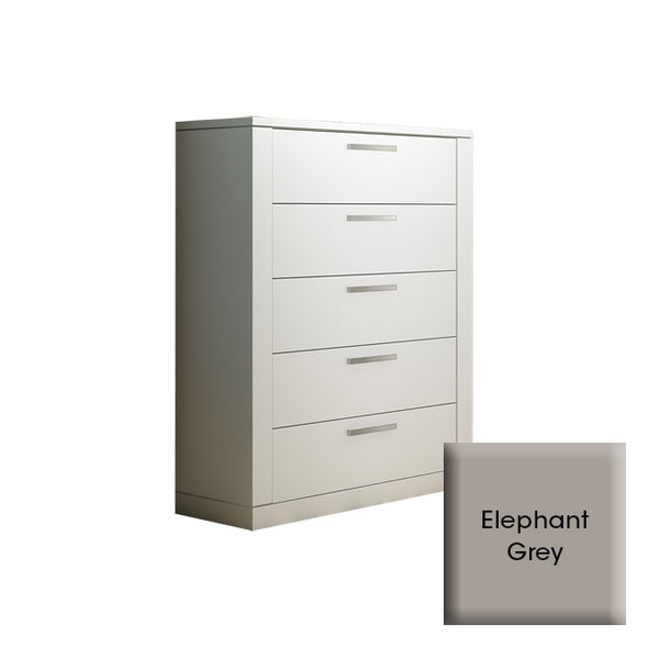 NEST Milano Collection 5 Drawer Dresser in Elephant Grey