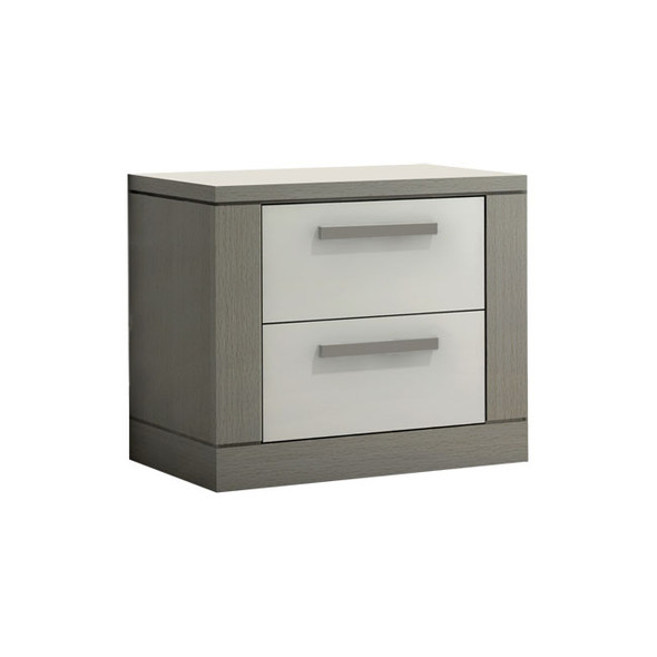 NEST Milano Collection Nightstand in Elephant Grey and White