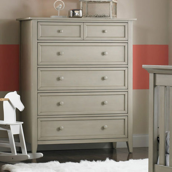 Dolce Babi Primo 5 Drawer Dresser in Grey Satin
