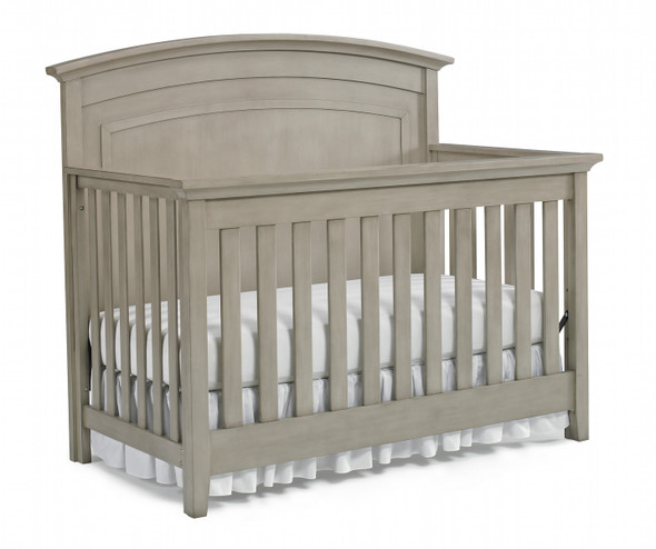 Dolce Babi Primo 2 Piece Nursery Set in Grey Satin - Full Panel Crib & Double Dresser