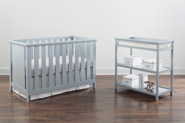Imagio Baby Casey Crib and Changing Table in Grey