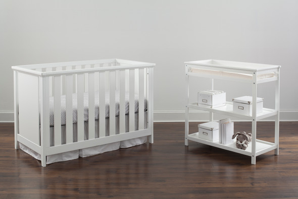 Imagio Baby Casey Crib and Changing Table in White