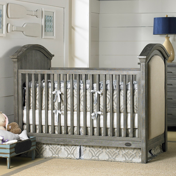 Dolce Babi Lucca Upholstered Traditional Crib in Weathered Grey