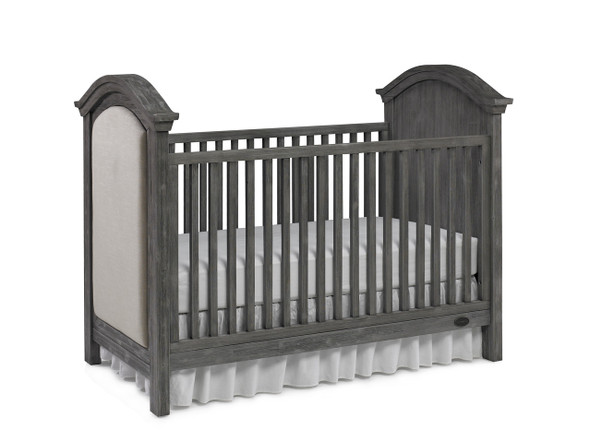 Dolce Babi Lucca Upholstered Traditional Crib in Weathered Grey
