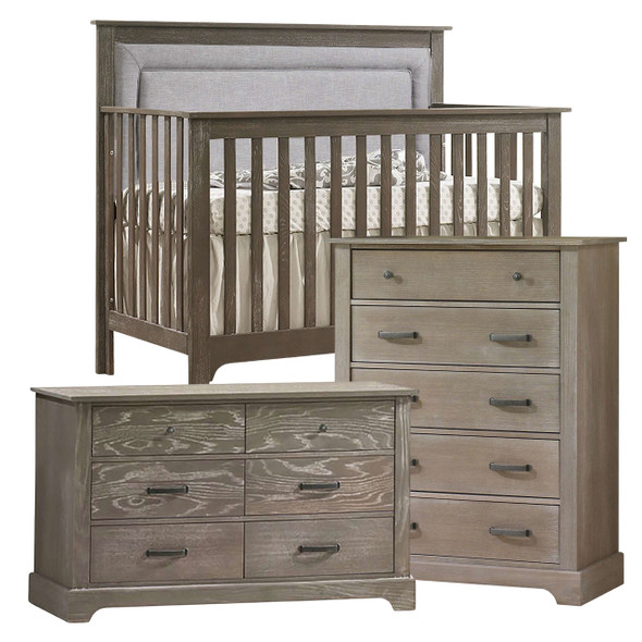 Nest Emerson Collection 3 Piece Nursery Set with Fog Upl. Panel in Sugar Cane