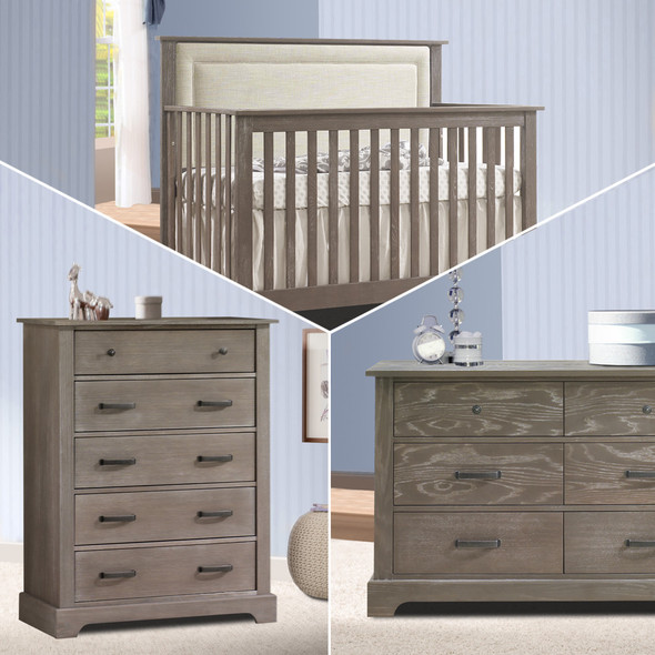 Nest Emerson Collection 3 Piece Nursery Set with Talc Upl. Panel in Owl
