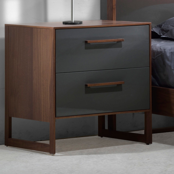 Tulip Rio Nightstand in Walnut/Glossy Granite