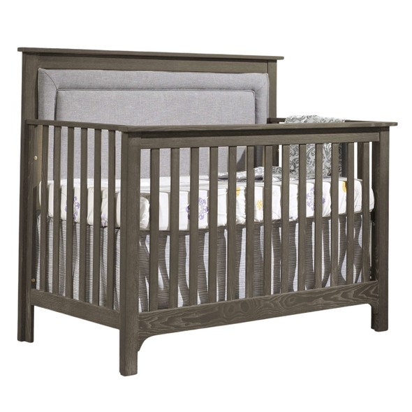 Nest Emerson Collection 2 Piece Nursery Set Crib with Fog Upl. Panel and Double Dresser in Grigio