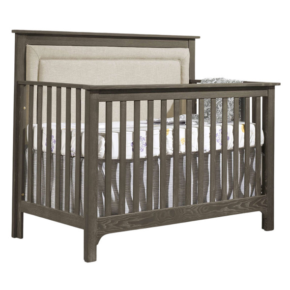 Nest Emerson Collection 2 Piece Nursery Set Crib with Talc Upl. Panel and Double Dresser in Grigio