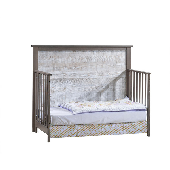 NEST Matisse Collection 5 in 1 Convertible Crib in Grigio and White Bark
