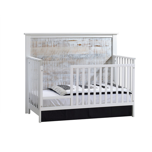 NEST Matisse Collection 5 in 1 Convertible Crib in White and White Bark