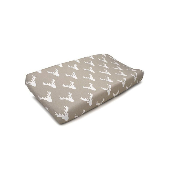 Liz and Roo Buck Woodland Contoured Changing Pad Cover in Taupe